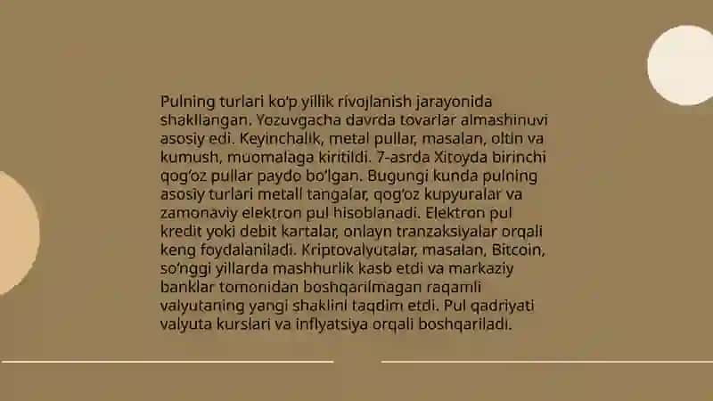 Pul va uning funksiyalari 4