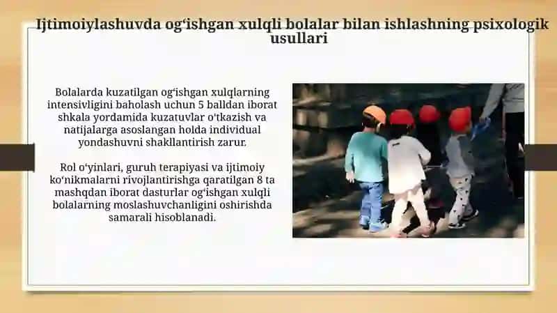Ijtimoiylashishda xulqi ogʻishgan bolalar bilan ish olib borish metodlari 4