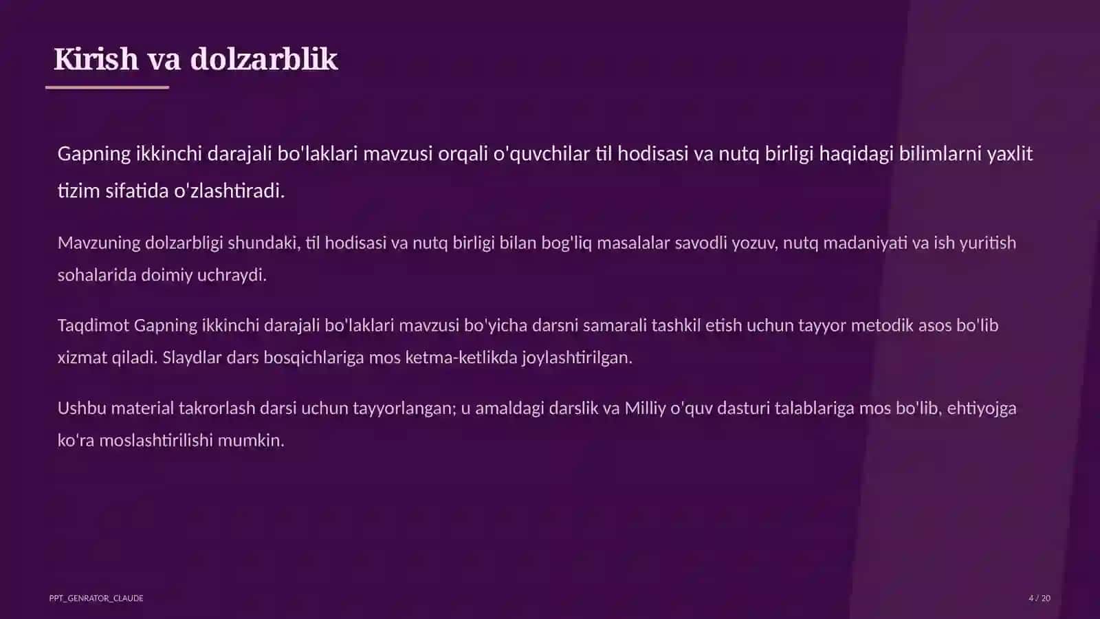 Gapning ikkinchi darajali bo'laklari (8-sinf) 4