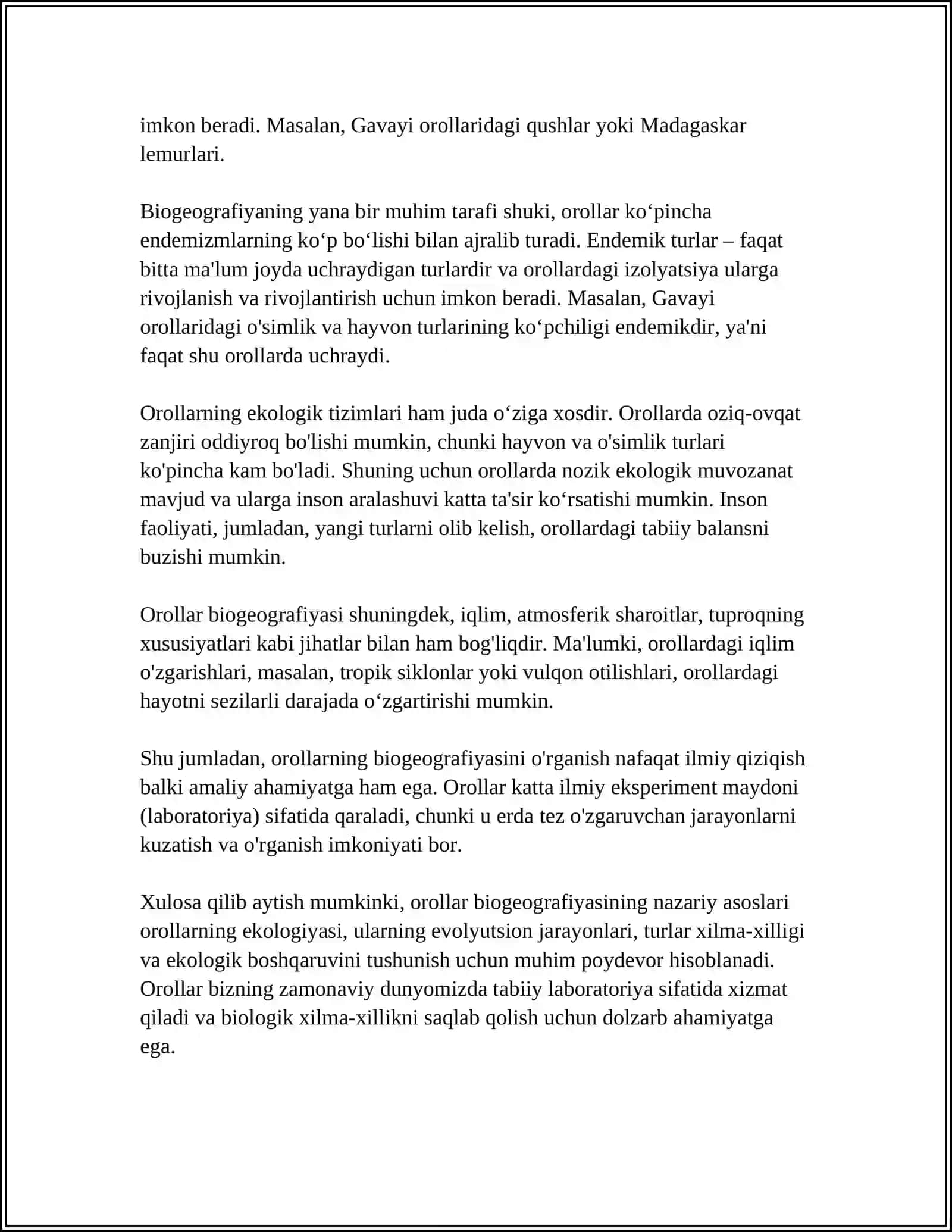 OROLLAR BIOGEOGRAFIYASINI O'RGANISH 4