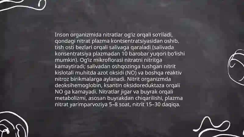 Nitrat va nitritlarning inson organizmiga biologik ta’siri 4