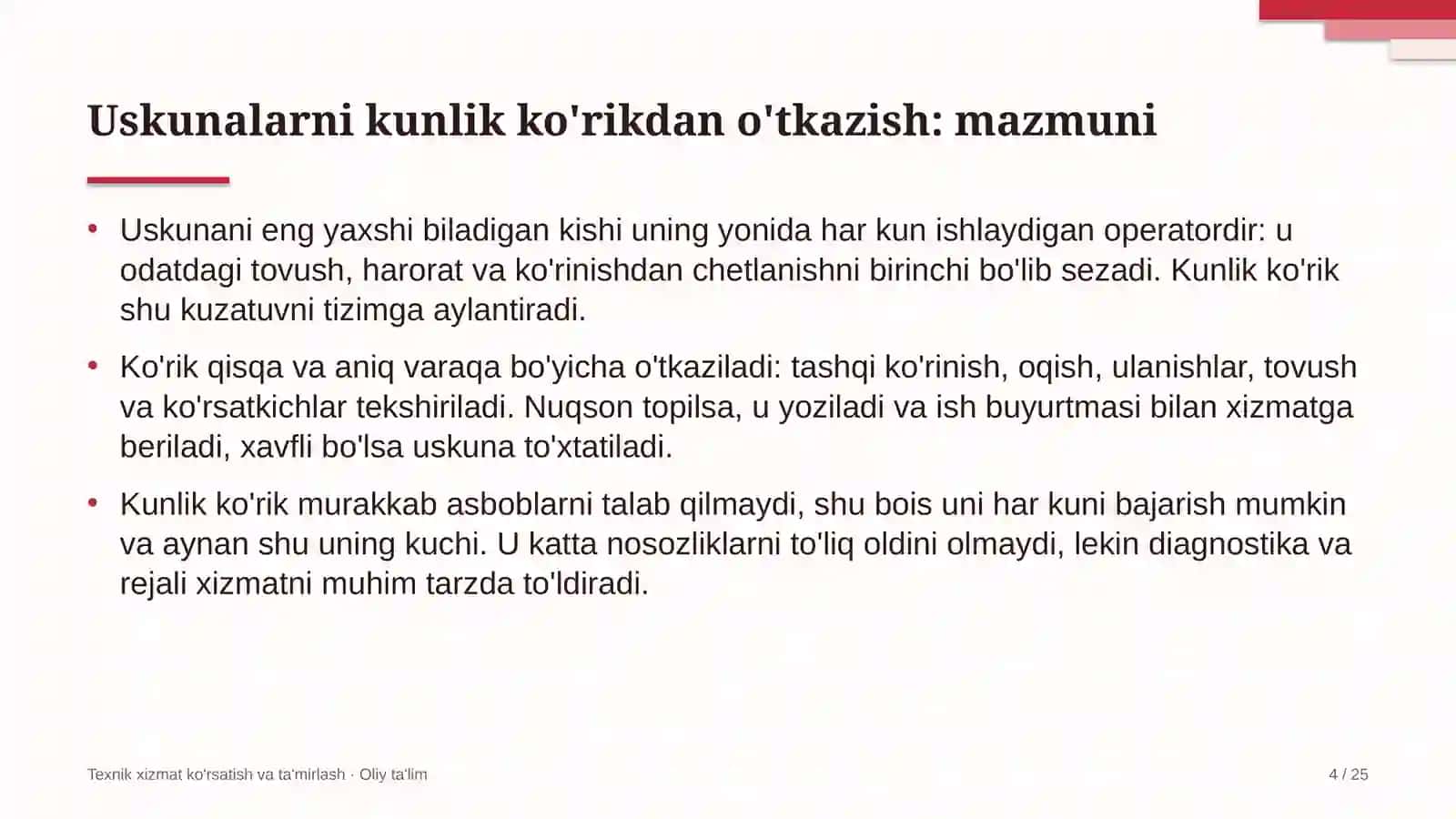 Kompyuter grafikasi studiyalarida uskunalarni kunlik ko'rikdan o'tkazish 4