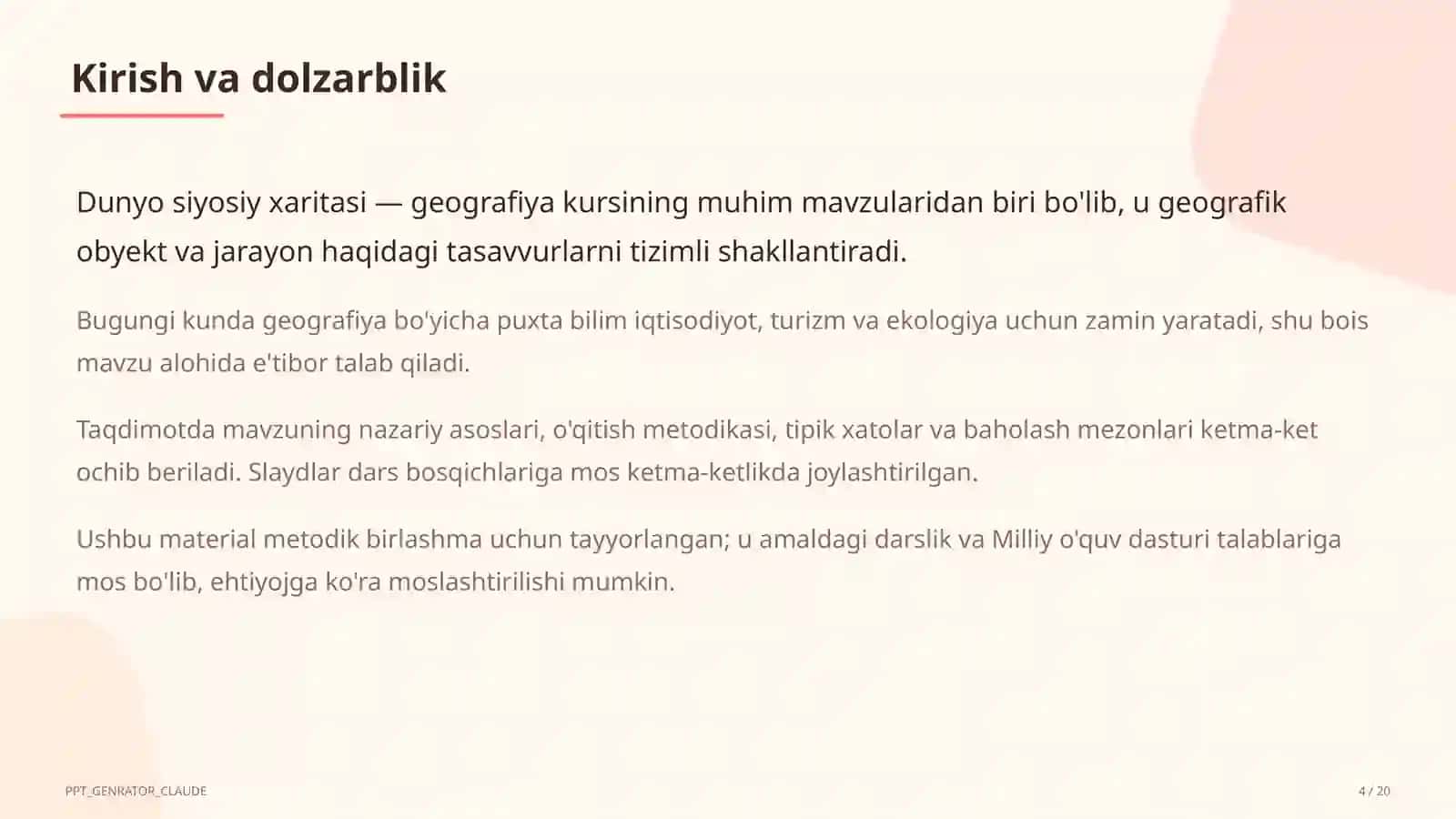 Dunyo siyosiy xaritasi (10-sinf) 4