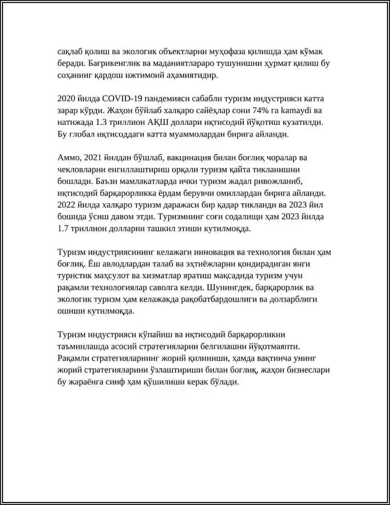 TRAVEL AND TOURISM 4
