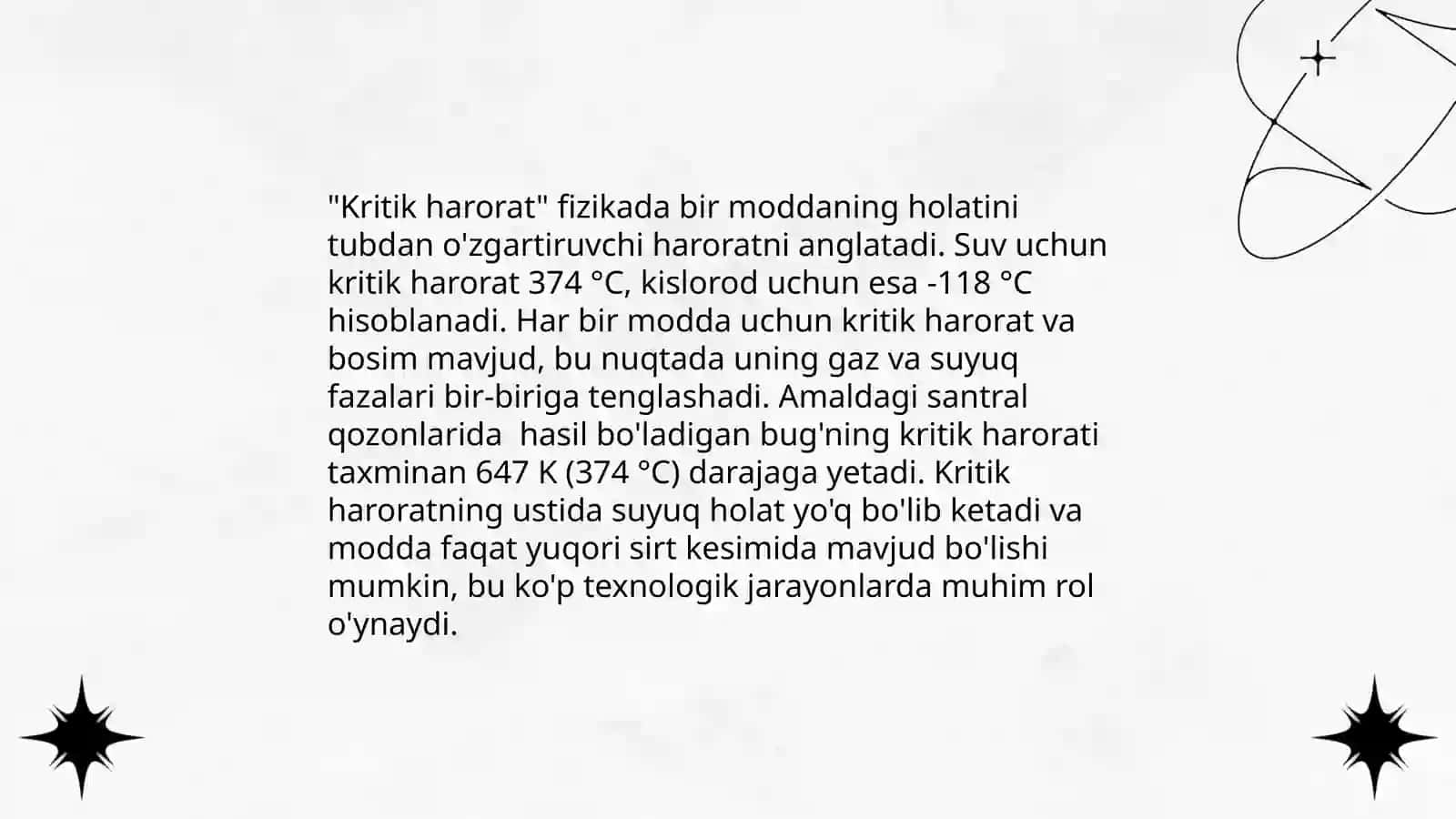 Kritik nuqta. Kritik kattaliklarni hisoblash tenglamalari 4