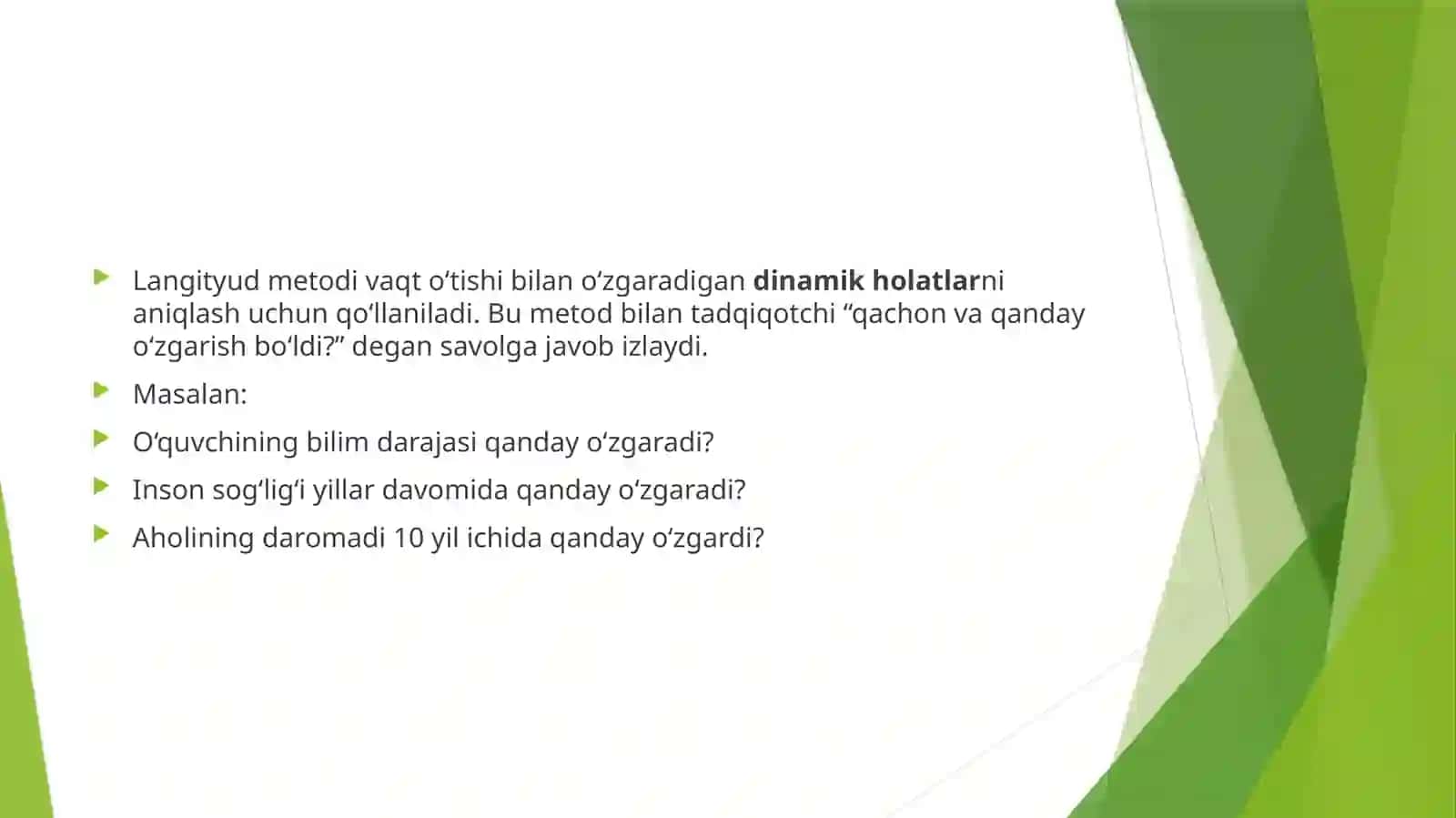 Langityud metodi orqali bolarivojlanish bosqichlari(R.Zazzobo’yicha) 4