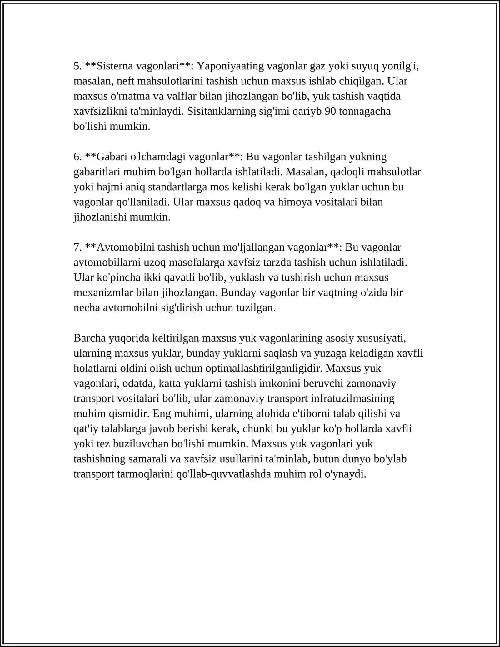 CHET EL TEMIR YOʻLLARINING MAXSUS BELGILANGAN YUK VAGONLARI 4