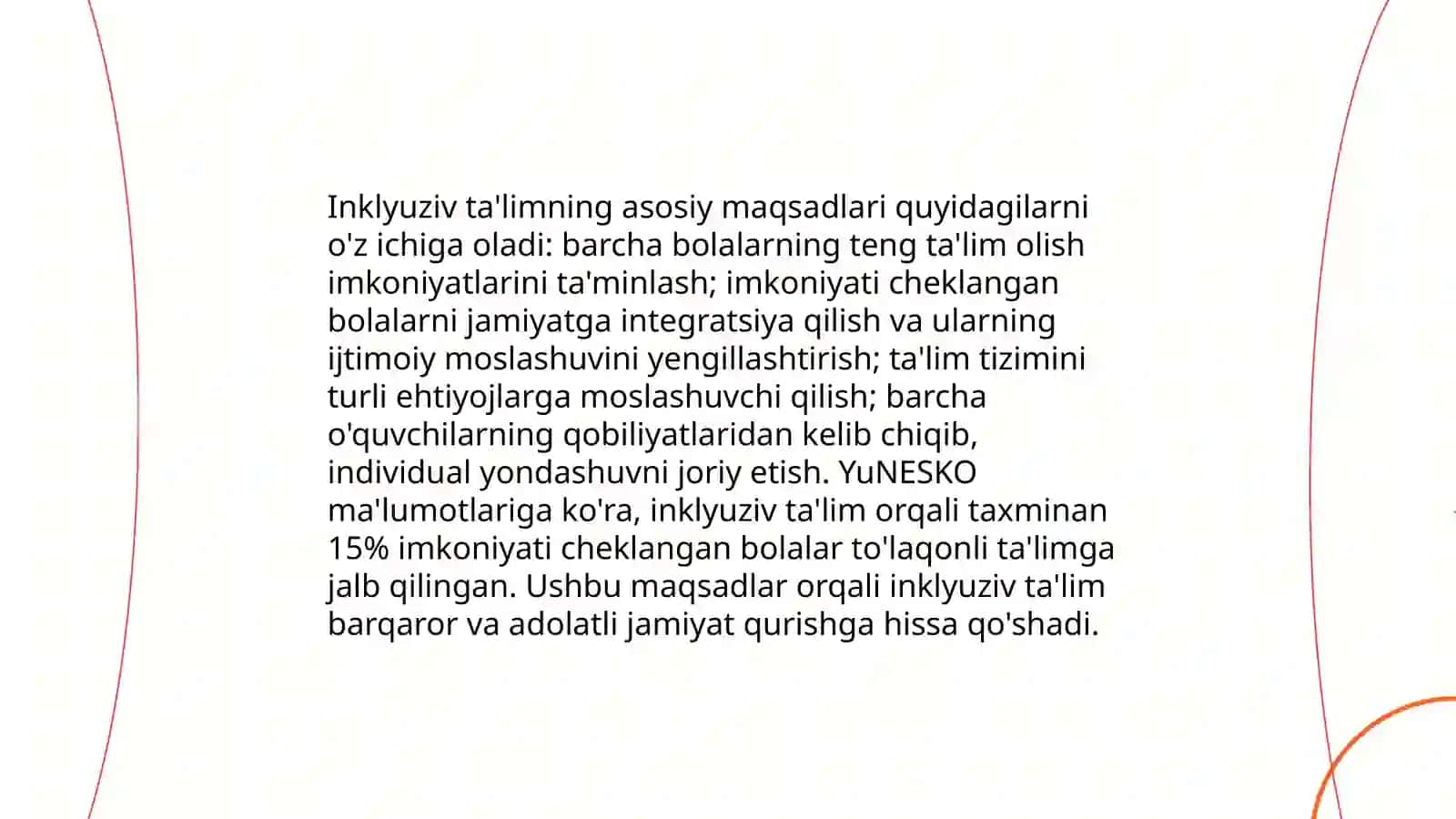 Inklyuziv ta'limning tamoyillari va unga bo'lgan ehtiyojlar 4