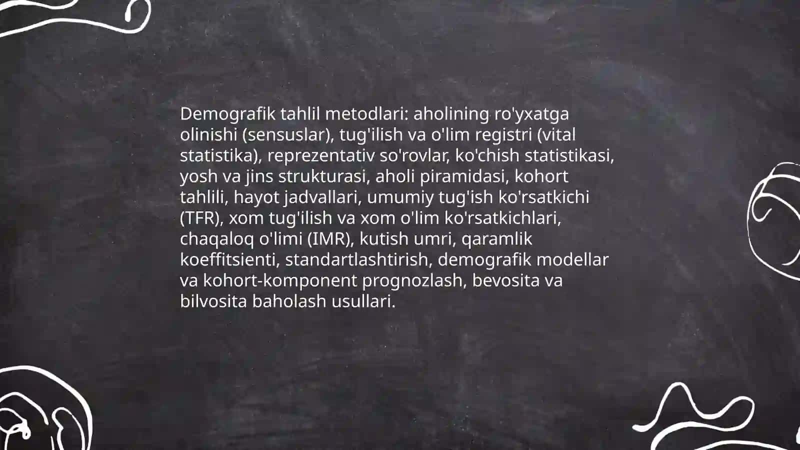 Asosiy iqtisodiy va ijtimoiy geografiyaga xizmat qiluvchi metodlar 4