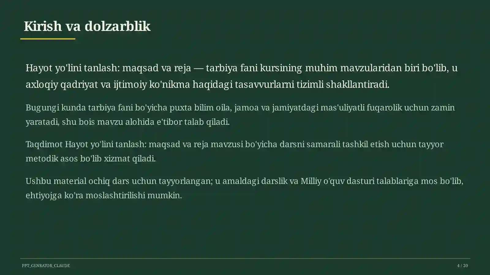 Hayot yo'lini tanlash: maqsad va reja (11-sinf) 4