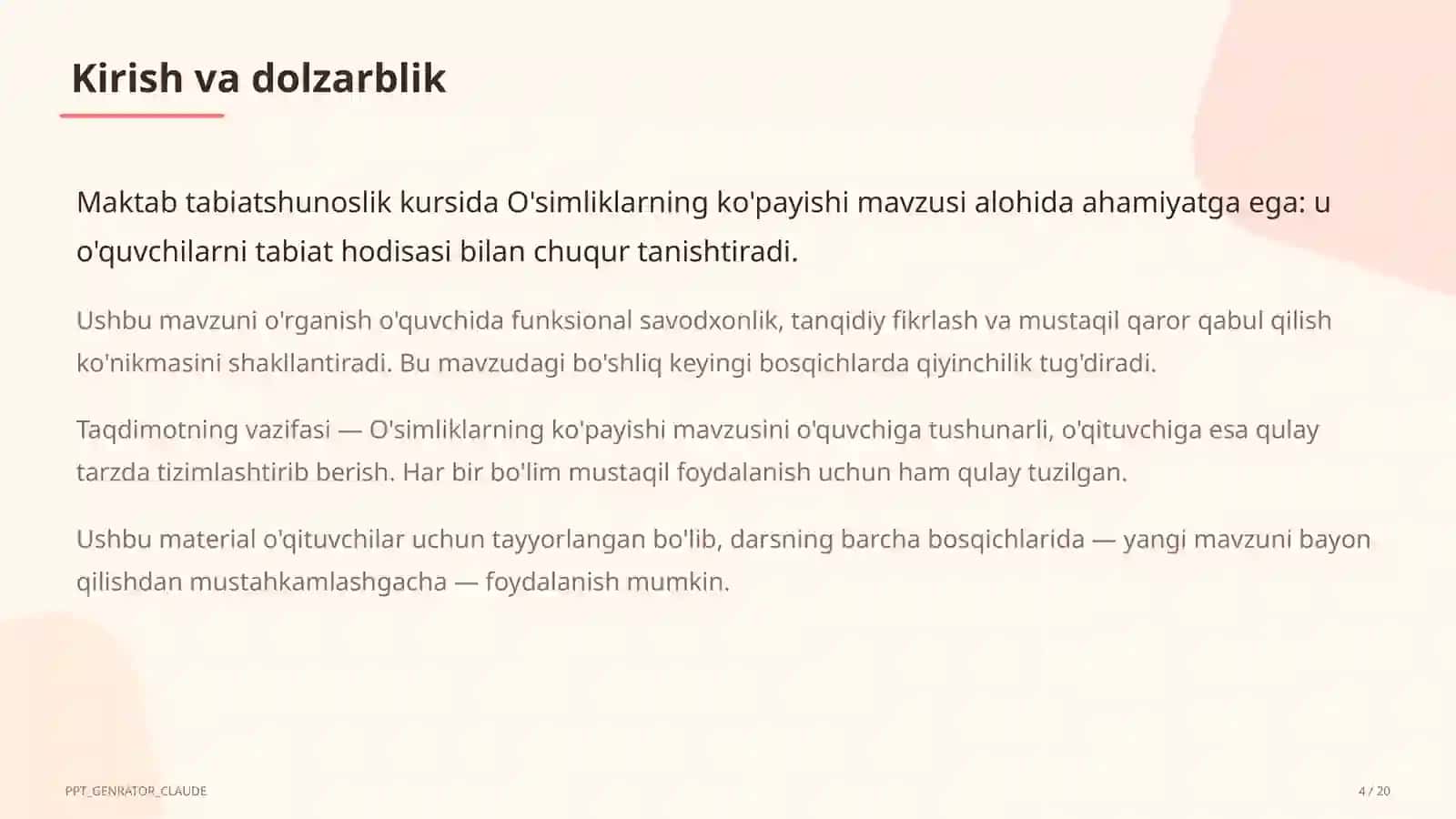 O'simliklarning ko'payishi (3-sinf) 4