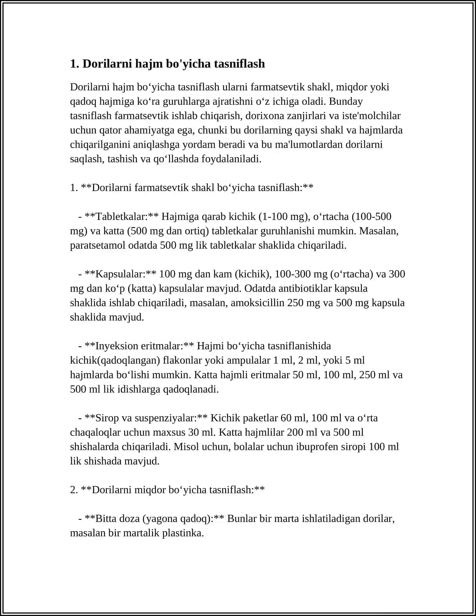 DORILARNI HAJM BO YICHA DOZALARGA BO LISH 4