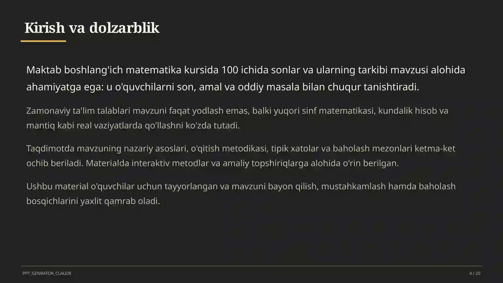 100 ichida sonlar va ularning tarkibi (2-sinf) 4