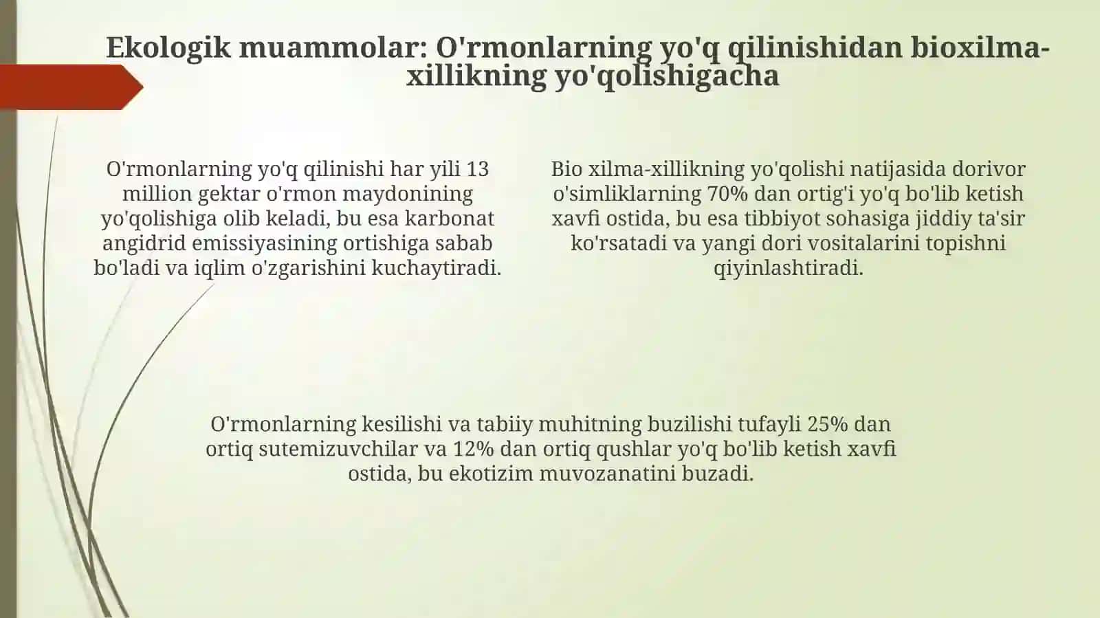 Inson faoliyatining tabiatga ta'siri va tabiatning javob reaksiyasi 4