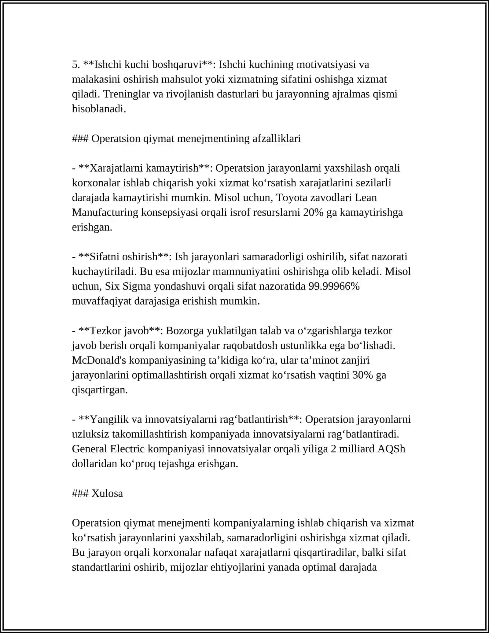 OPERATSION QIYMAT MENEJMENTI MAZMUNI VA MOHIYATI 4