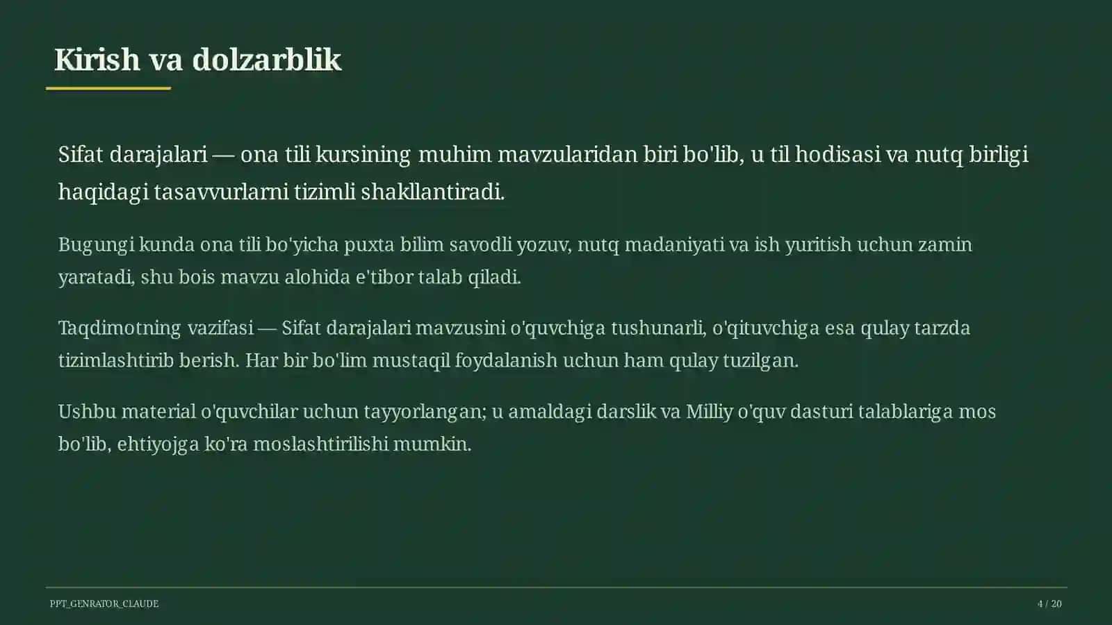 Sifat darajalari (6-sinf) 4