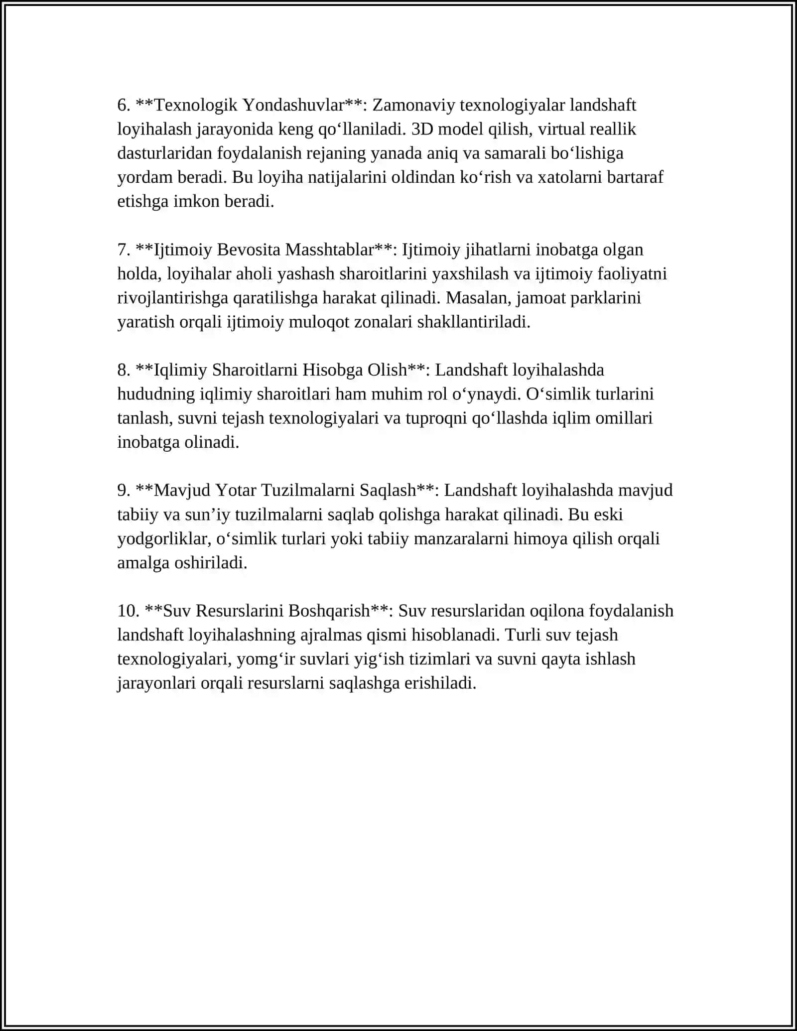 AVTAMABIL YOʻLLARI LOYIHALASH BOSQICHLARIDA ARXITEKTURAVIY LANDSHAFT METODIKASI 4