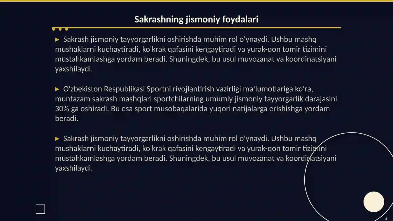 Jismoniy tayyorgarlik va saf mashqlari 4