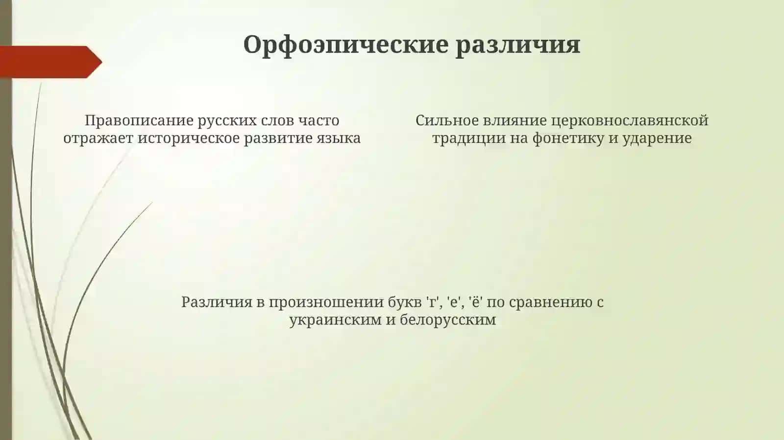 Особенности, отличающие русский язык в целом от украинского и белорусского 4