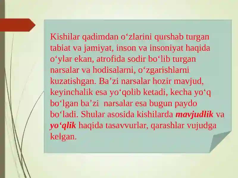 Borliq falsafasi(ontologiya) 4