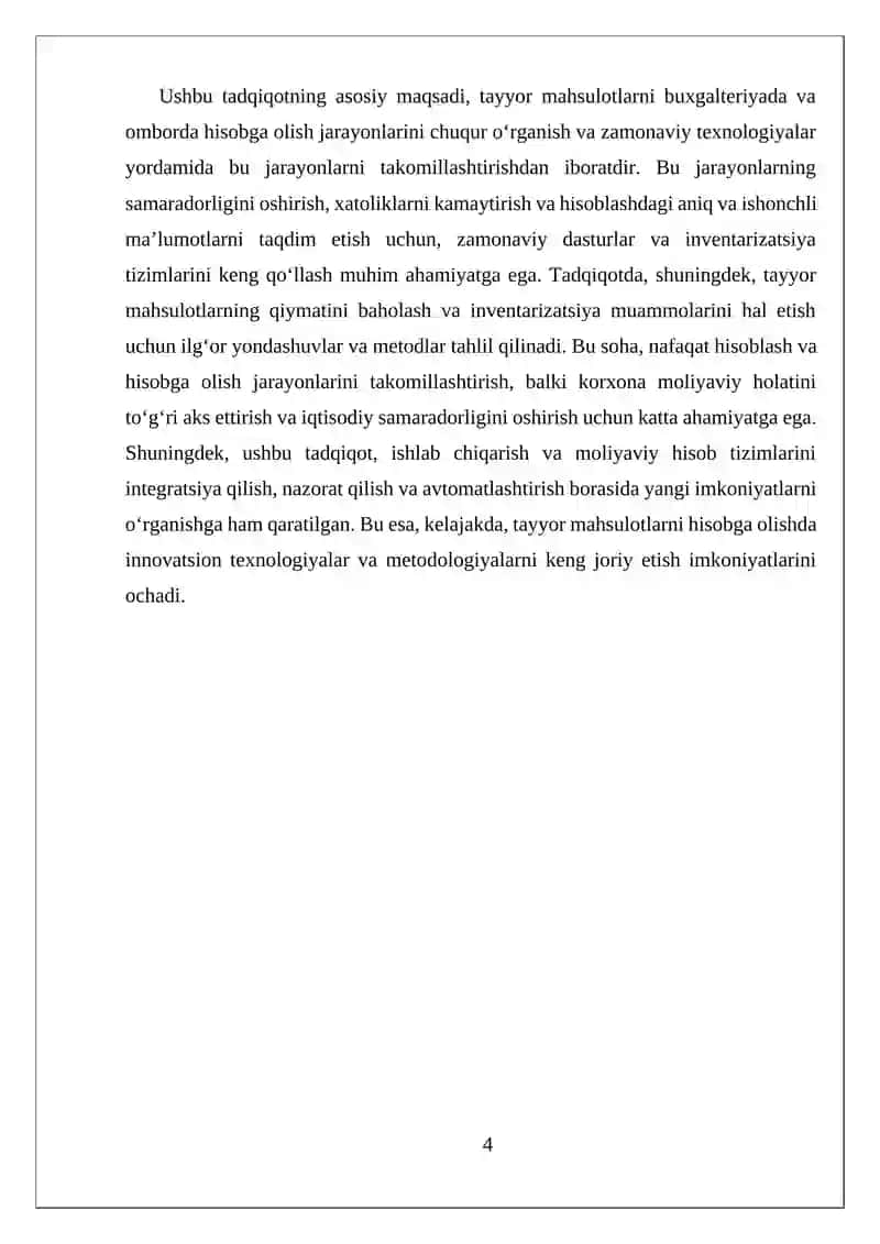 Tayyor Mahsulotlarni Buxgalteriyada va Omborda Hisobga Olish 4