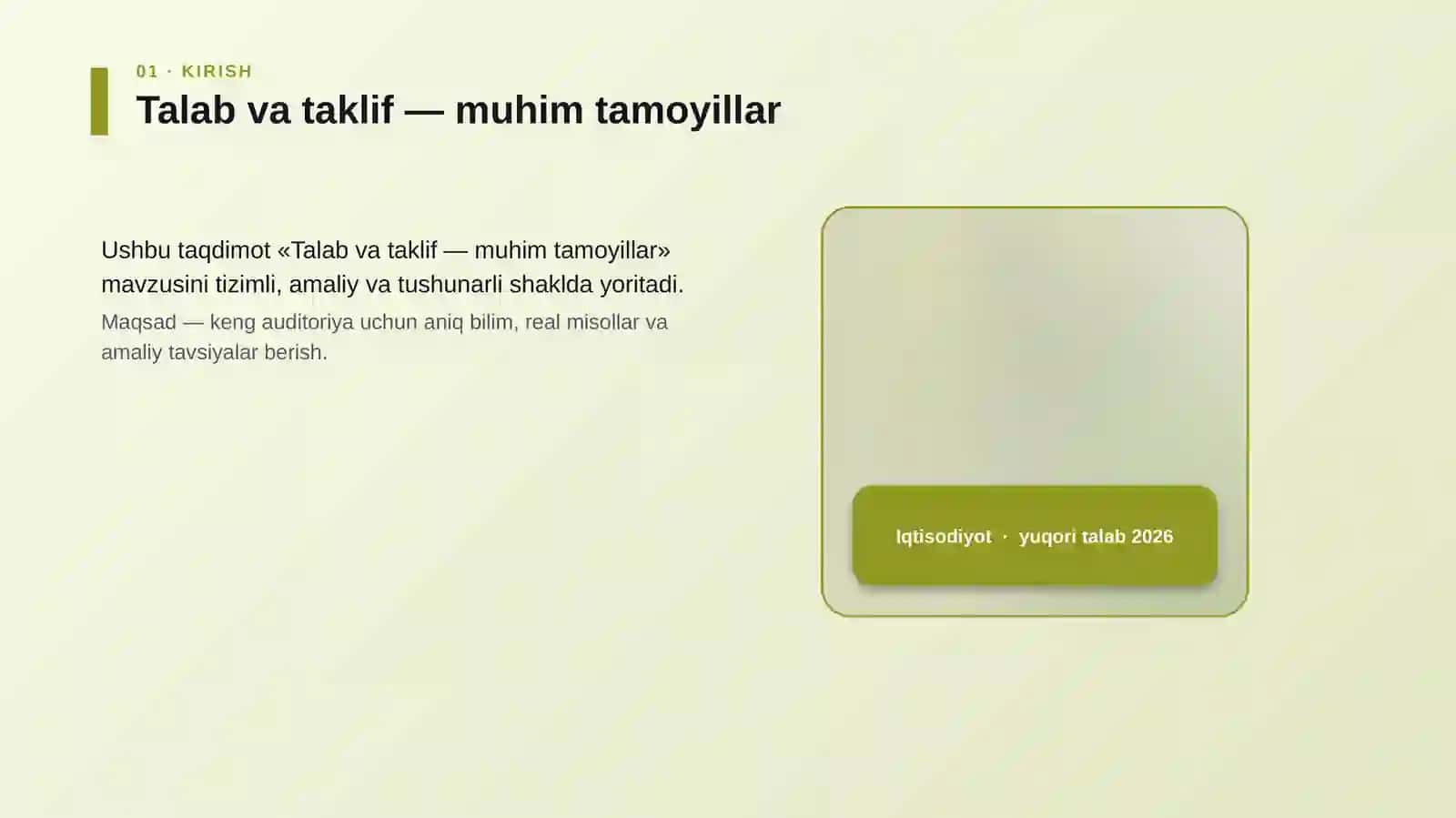 Talab va taklif — muhim tamoyillar 4