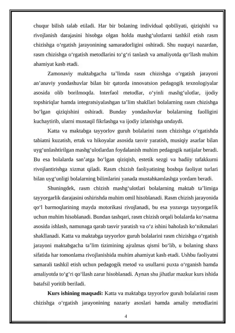 Katta va maktabga tayyorlov guruhda bolalarni rasm chizishga o‘rgatish metodlari 4