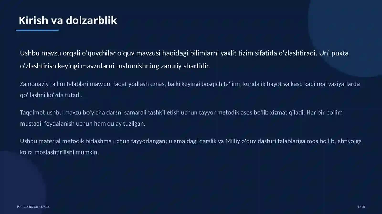 Dolzarb mavzular — maktab va o'qituvchilar (2026) 4