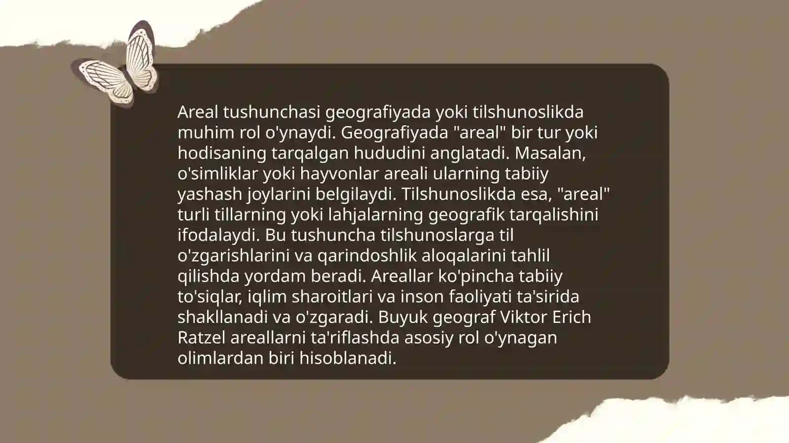 Areallar haqida tushuncha 4