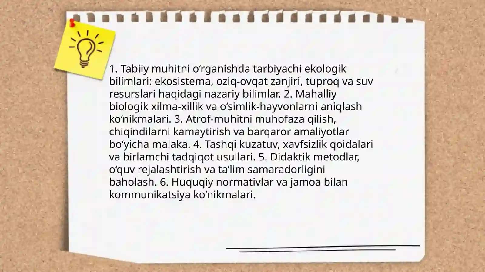 Tabiat bilan tanishtirishda tarbiyachi shaxsiga qoʻyiladigan talablar haqidagi fikrlarini oʻrganish 4