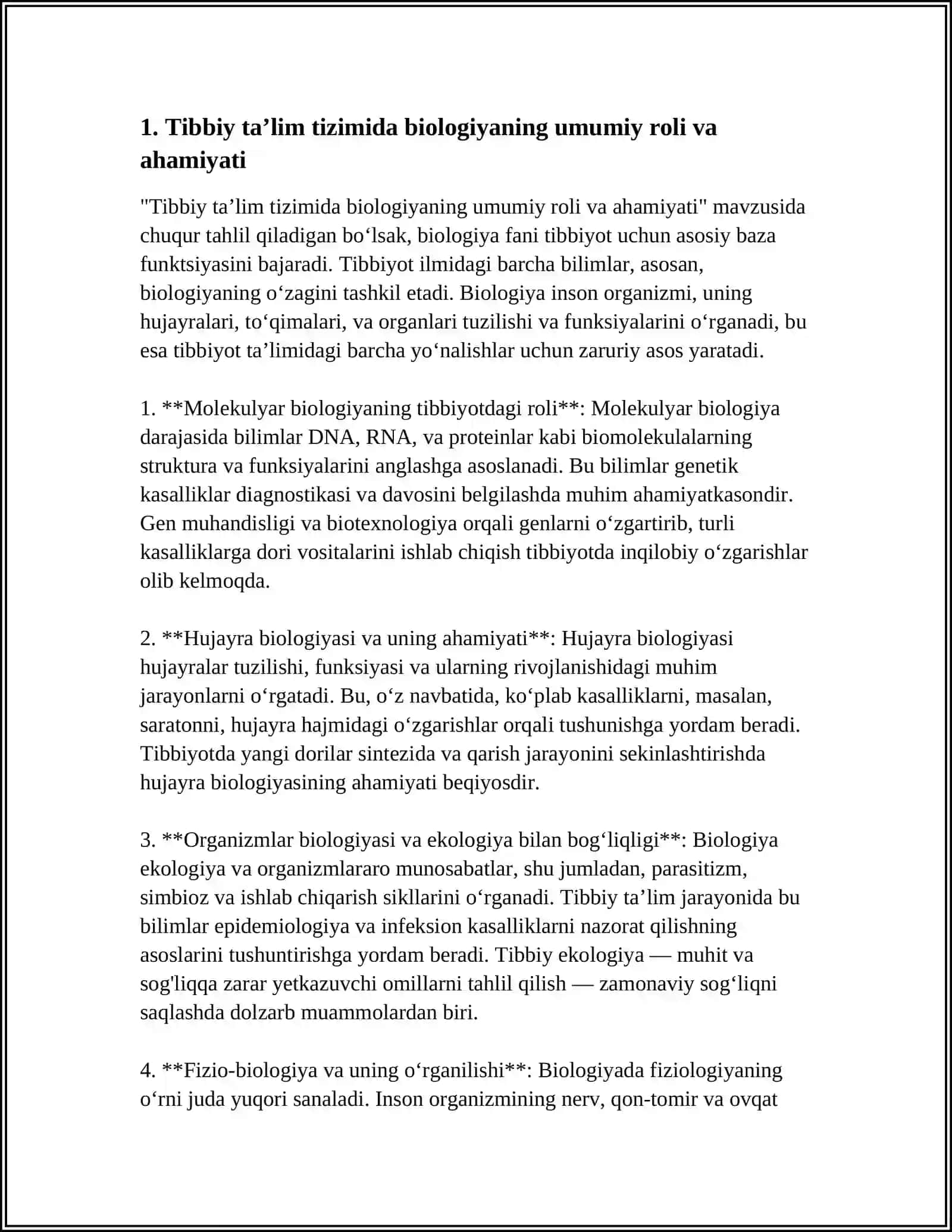 Tibbiy Ta'lim Tizimida Biologiyaning Tutgan O'rni 4