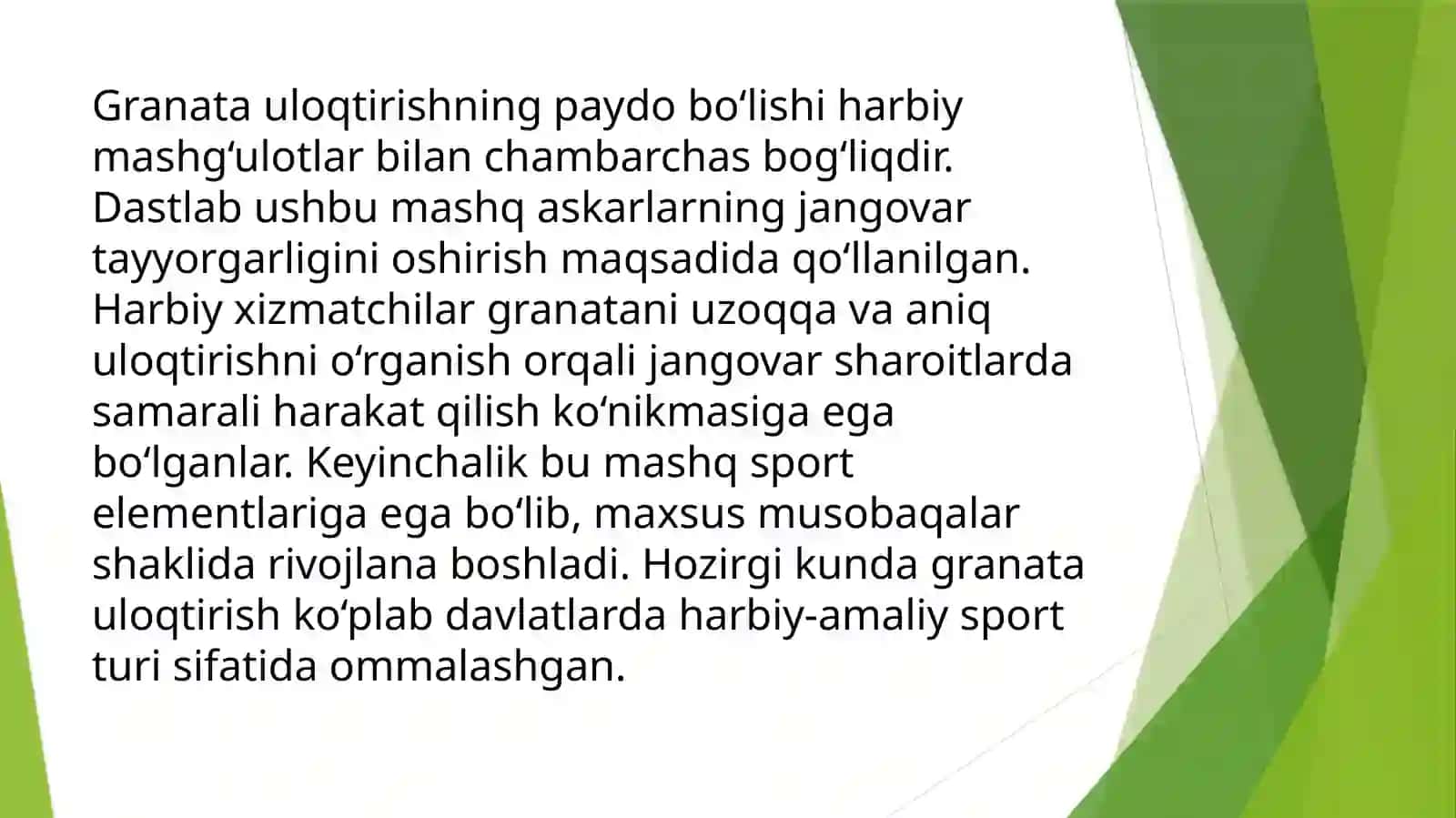 Granata uloqtirish texnikasi va taktikalari 4