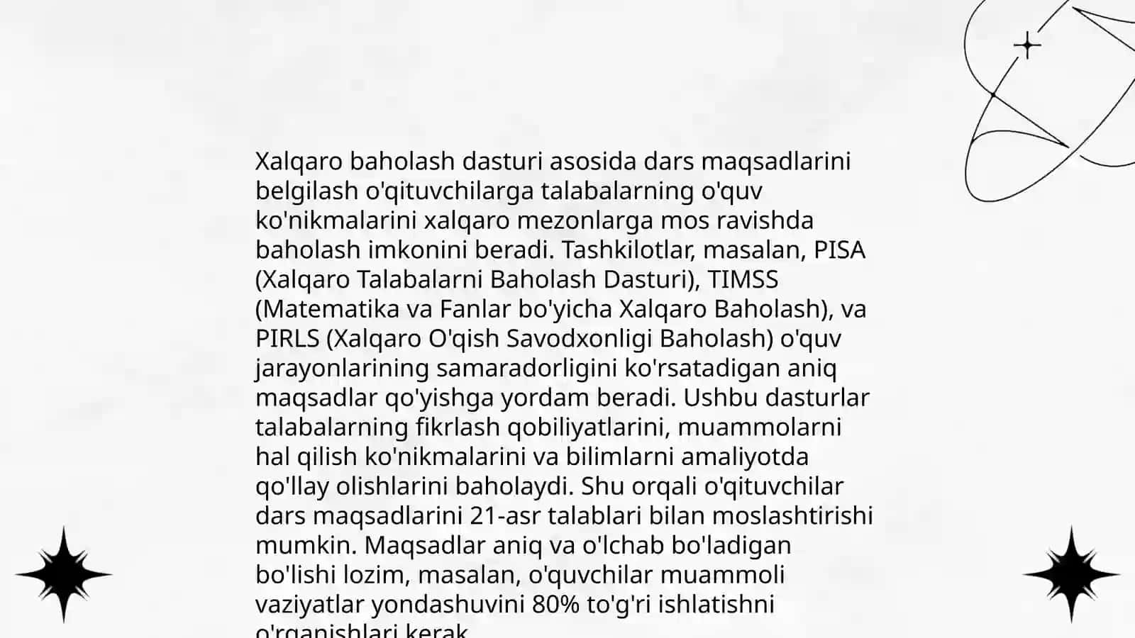 TIMSS XALQARO BAHOLASH DASTURI ASOSIDA ZAMONAVIY DARSLARNI LOYIHALASHTIRISH 4