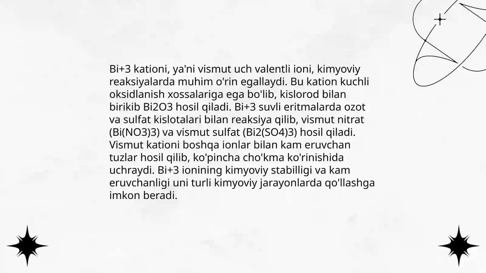 Bi+3, Cd+2 va Hg+2 kationlarini tizimli tahlil chizmasini tuzish va analitik reaksiyalari 4