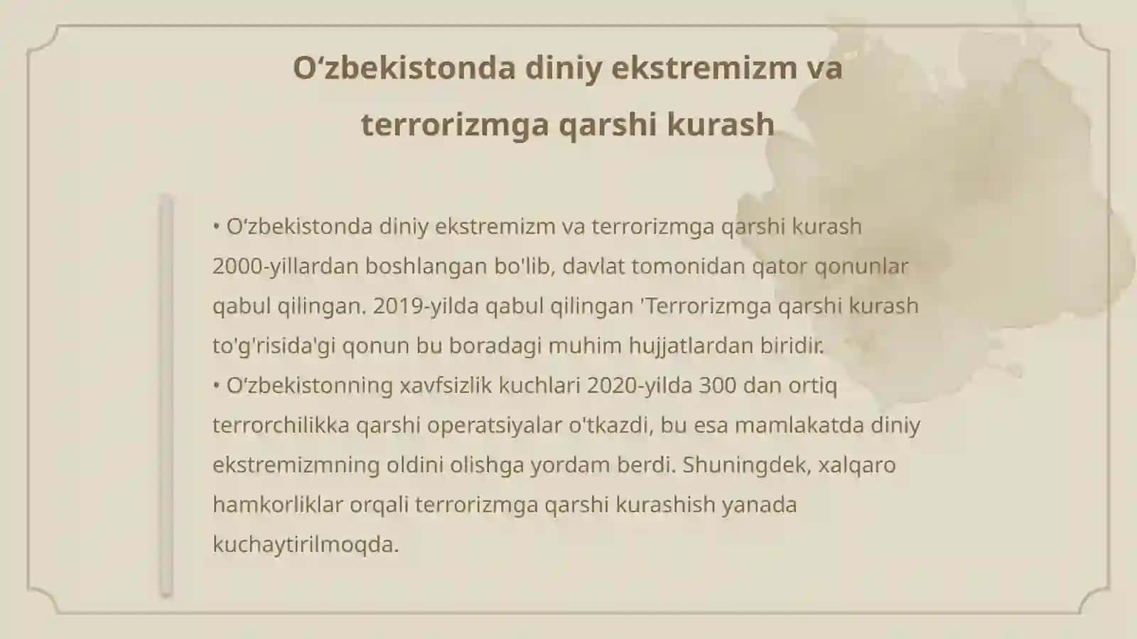 Oʻzbekiston davlat siyosatida radikal oqimlarga qarshi kurashning yonalishlari 4