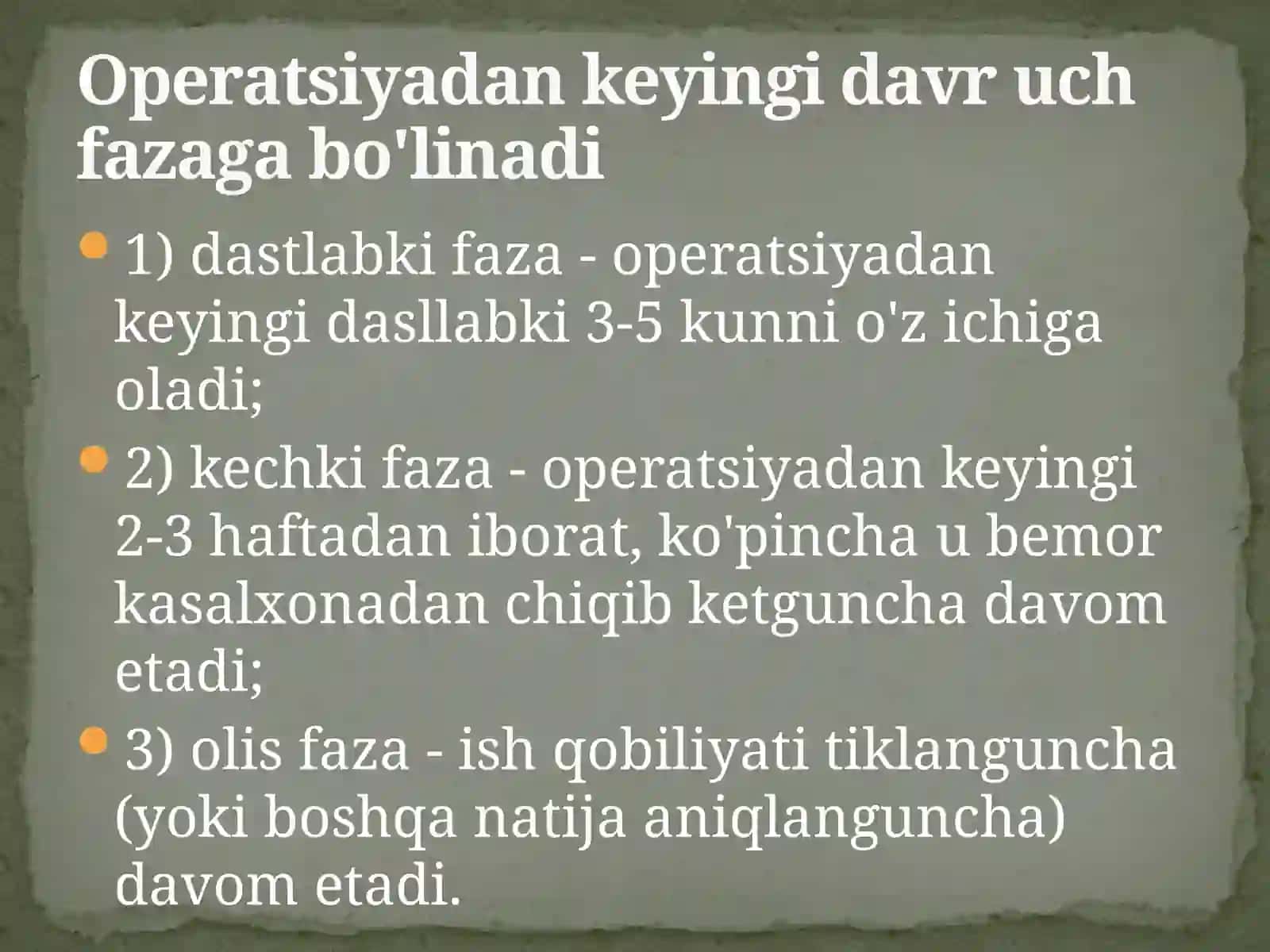 Operatsiyadan So'ngi Davr 4