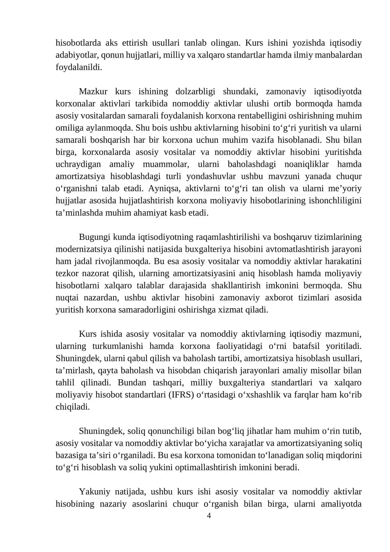 "Asosiy vositalar va nomoddiy aktivlar hisobi" 4