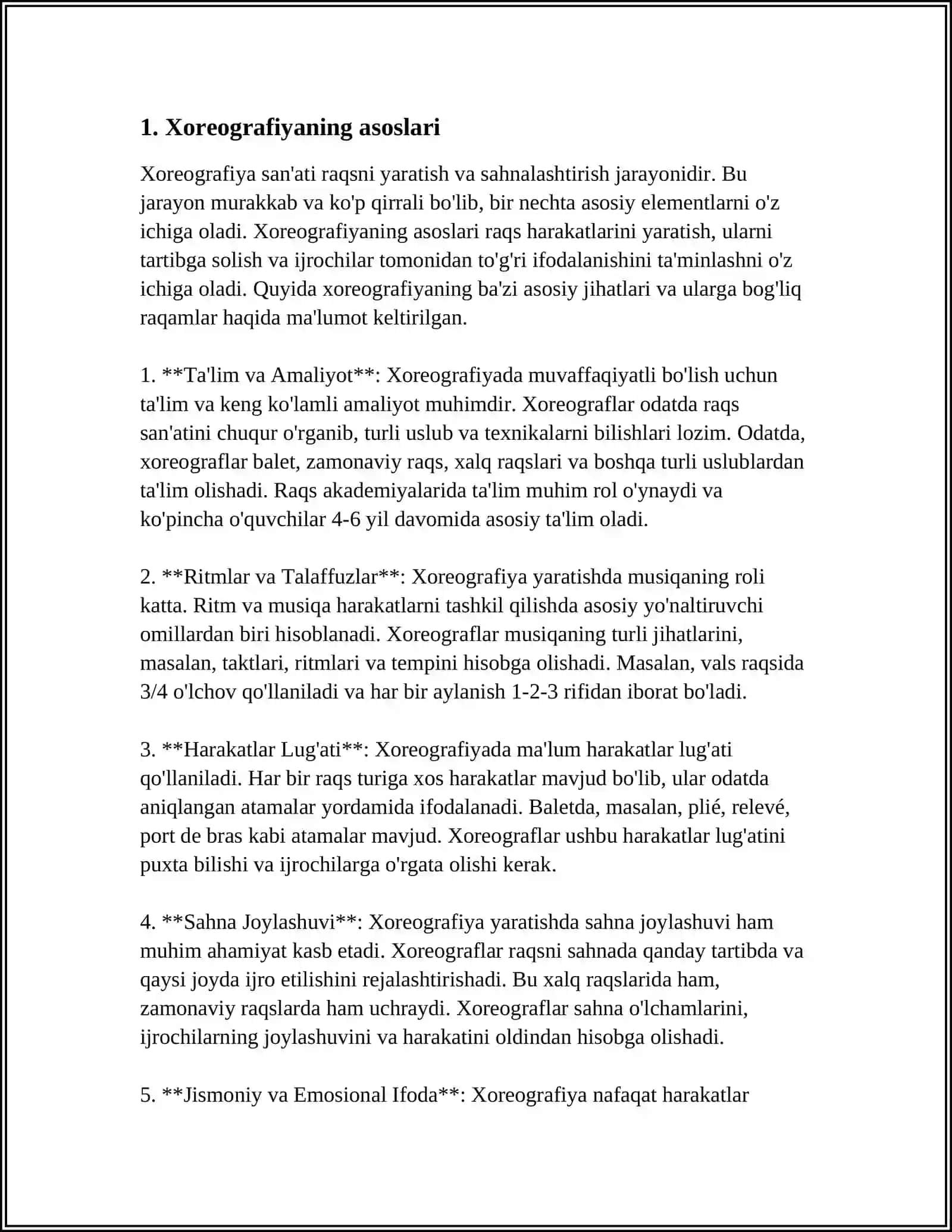 XOREOGRAFFIK MASHQLAR 4