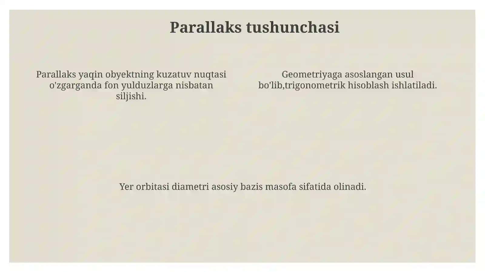 Yillik parallaks, yulduzlarining masofalarini aniqlash 4