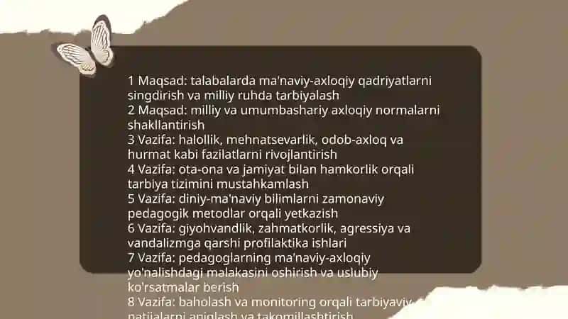 Tarbiyaviy ishlar metodikasi fanining maqsad va vazifalari 4