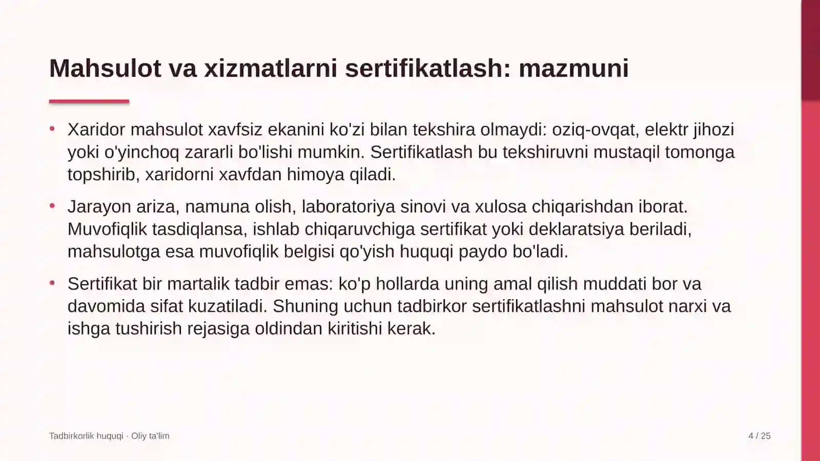 Charm-poyabzal sanoatida mahsulot va xizmatlarni sertifikatlash 4