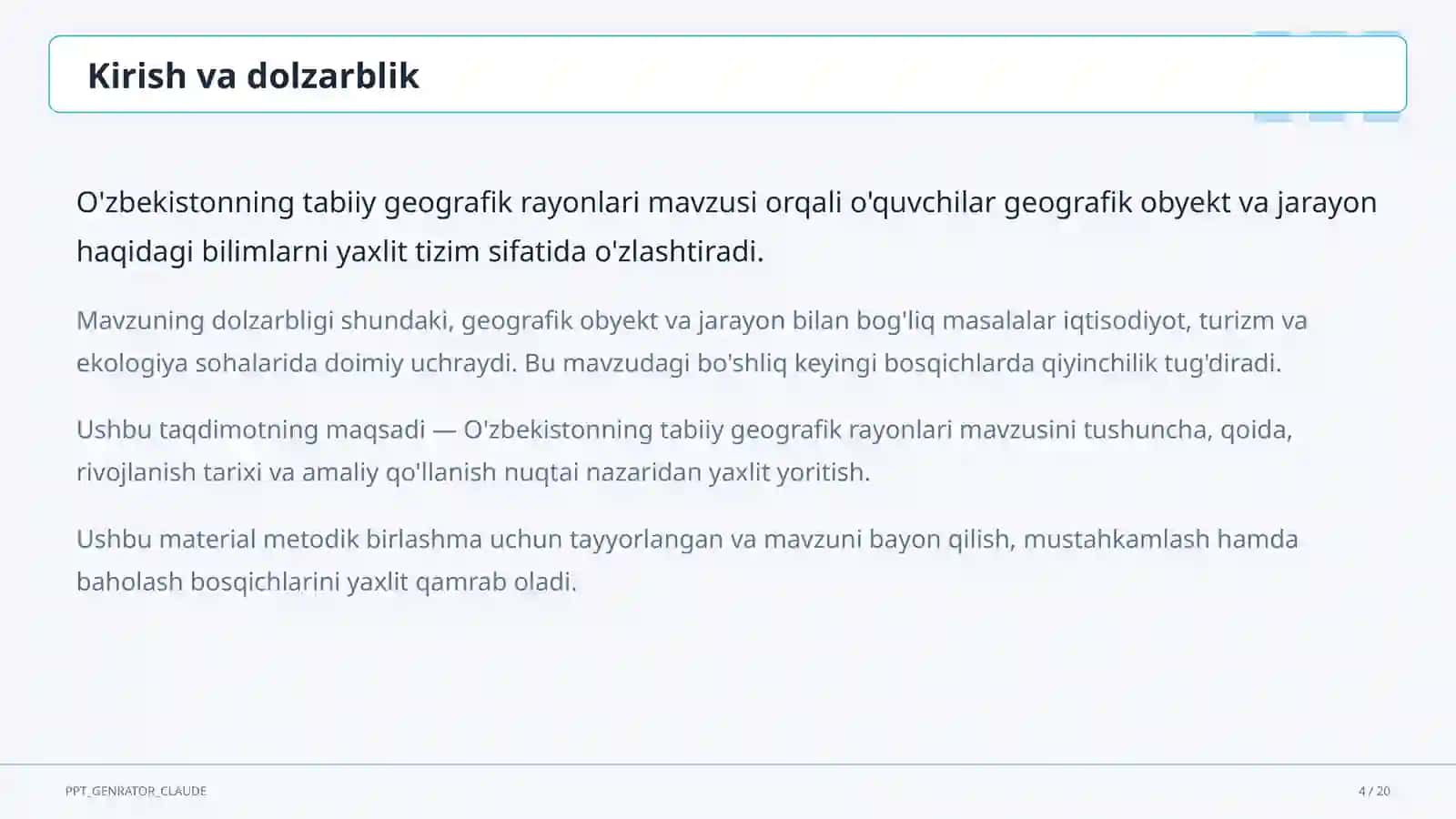 O'zbekistonning tabiiy geografik rayonlari (8-sinf) 4