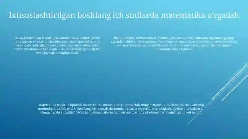 Matematikaga Ixtisoslashtirilgan Boshlang‘Ich Sinflarda Matematika O‘Qitish 4