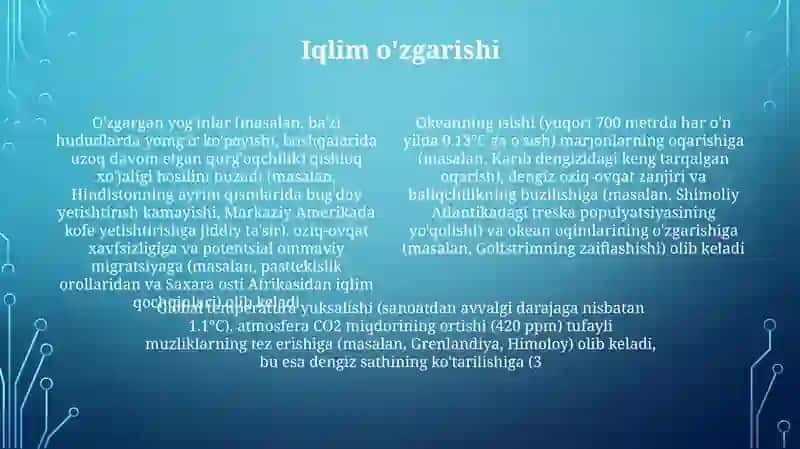 Iqlim oʻzgarishi va uning tabiatga taʼsiri 4