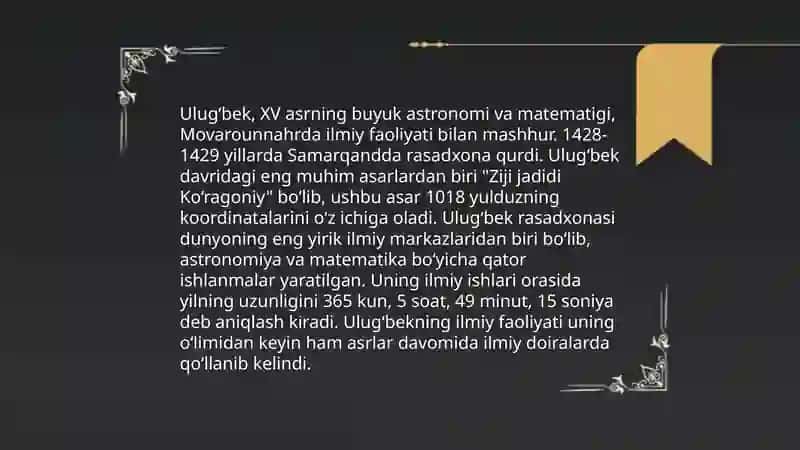 Mirzo Ulug'bekning tarjimai holi 4
