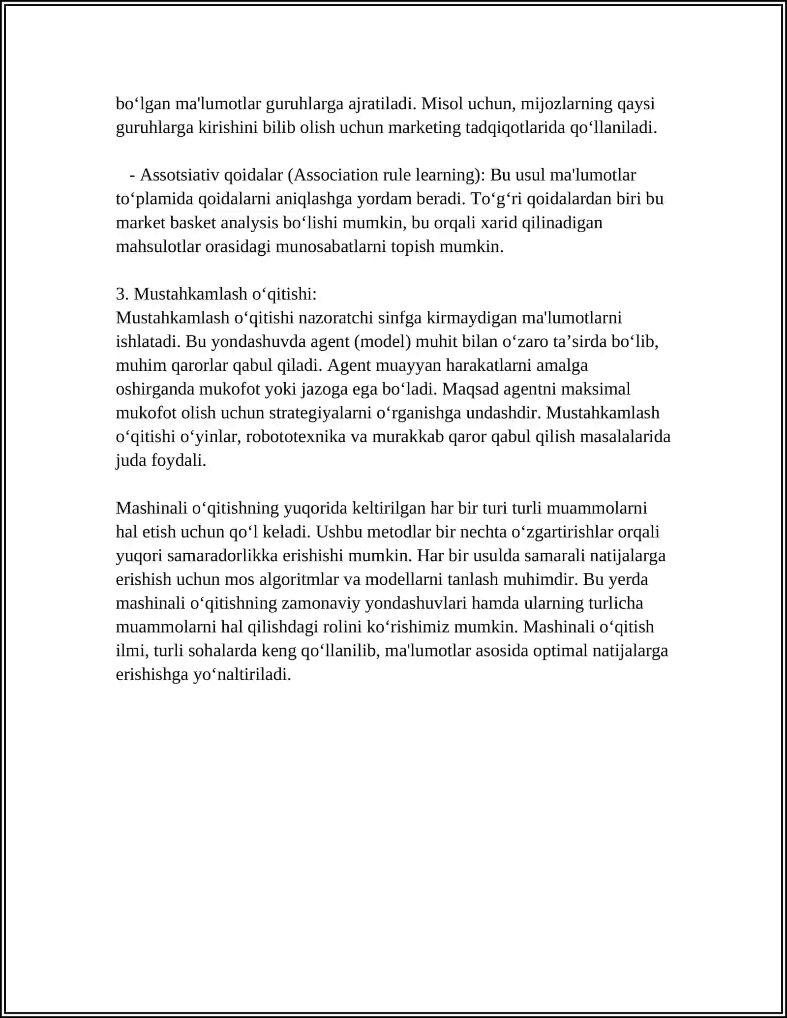 MASHINALI O‘QITISH (MACHINE LEARNING) ASOSLARI 4