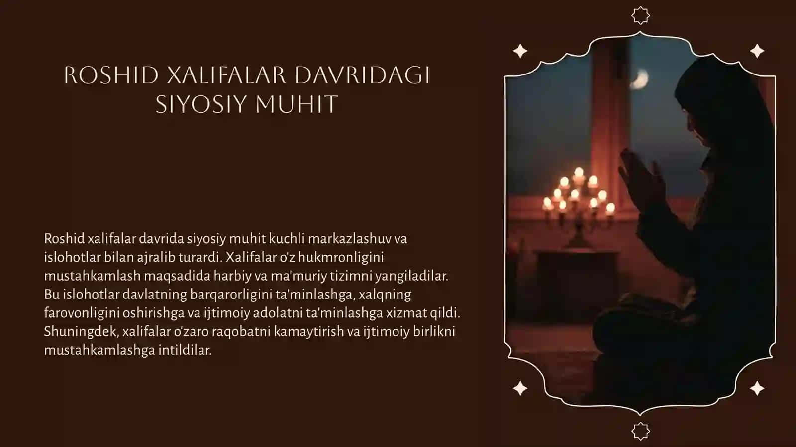 Roshid xalifalar hukmronligi davrida islohotlar 4