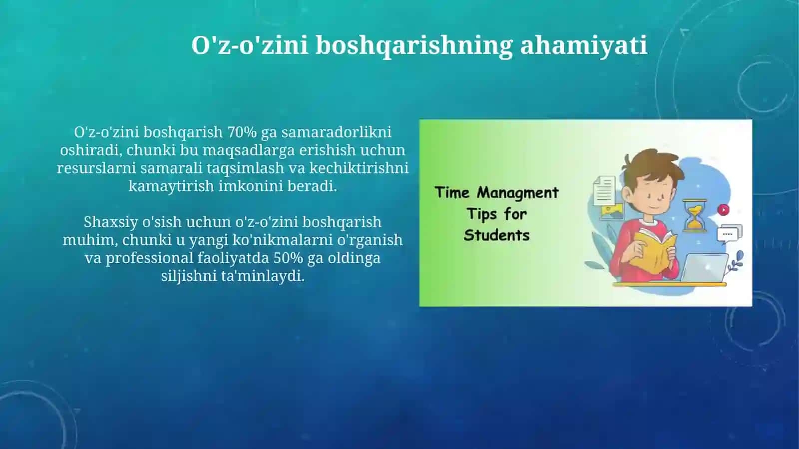Õz- õzini boshqarish va samaradorlik uchun javobgarlik 4