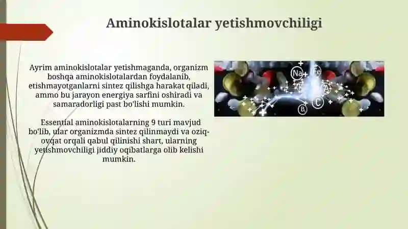 Aminokislotalar. tuzulishi, xossalari va biologik vazifalari 4