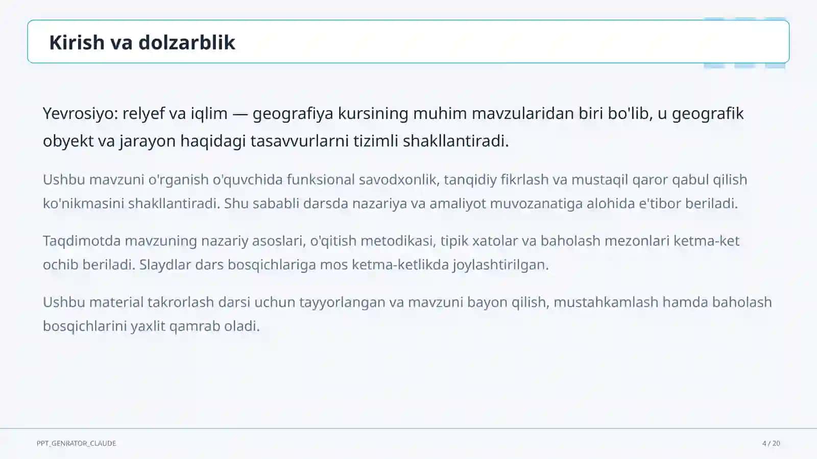 Yevrosiyo: relyef va iqlim (7-sinf) 4
